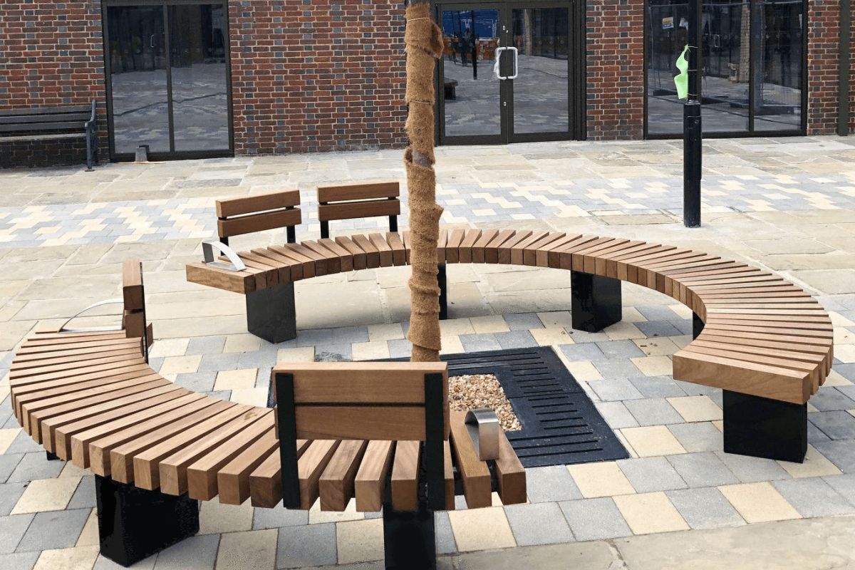 The bench combined with a mild steel structure from experienced laser cutting and steel fabrication.