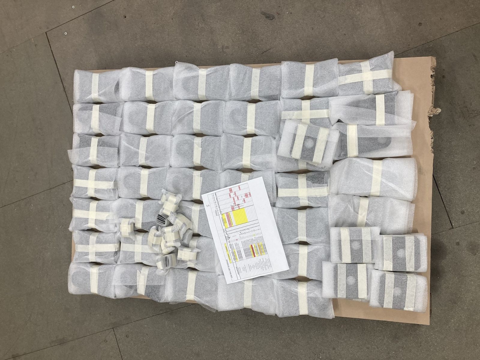 Quality control checked parts ready for despatch